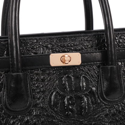 Women's 3 Piece Handbag and Purse Set, hardware close-up