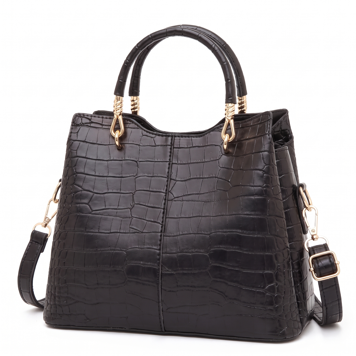 Women's 3 Piece Handbag and Purse Set, three-quarter view