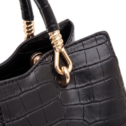 Women's 3 Piece Handbag and Purse Set, hardware close-up