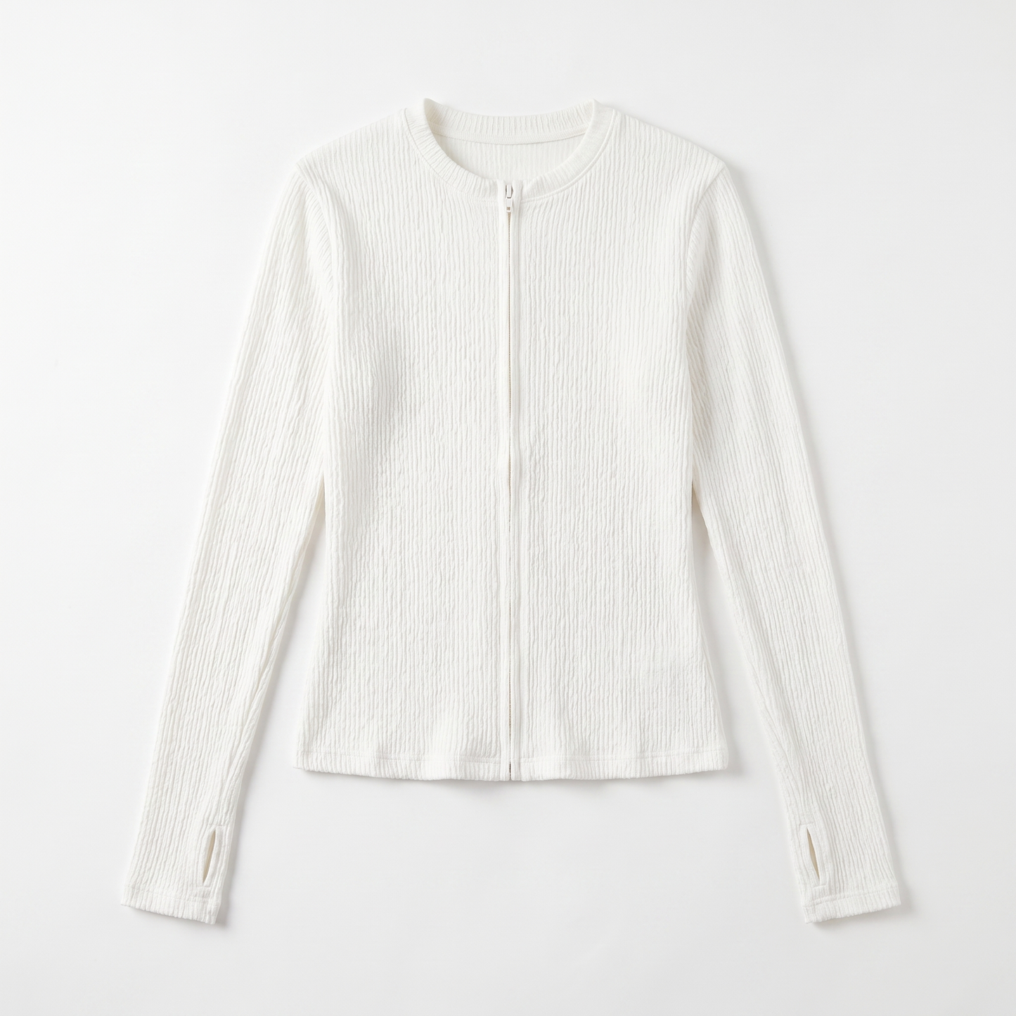 Sunoire women s autumn lightweight high elasticity texture knitted cardigan round neck long sleeved casual anti pilling sweater garment flatlay 01