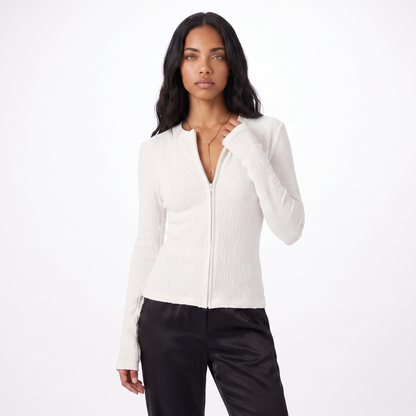 Sunoire women s autumn lightweight high elasticity texture knitted cardigan round neck long sleeved casual anti pilling sweater top front crop 01