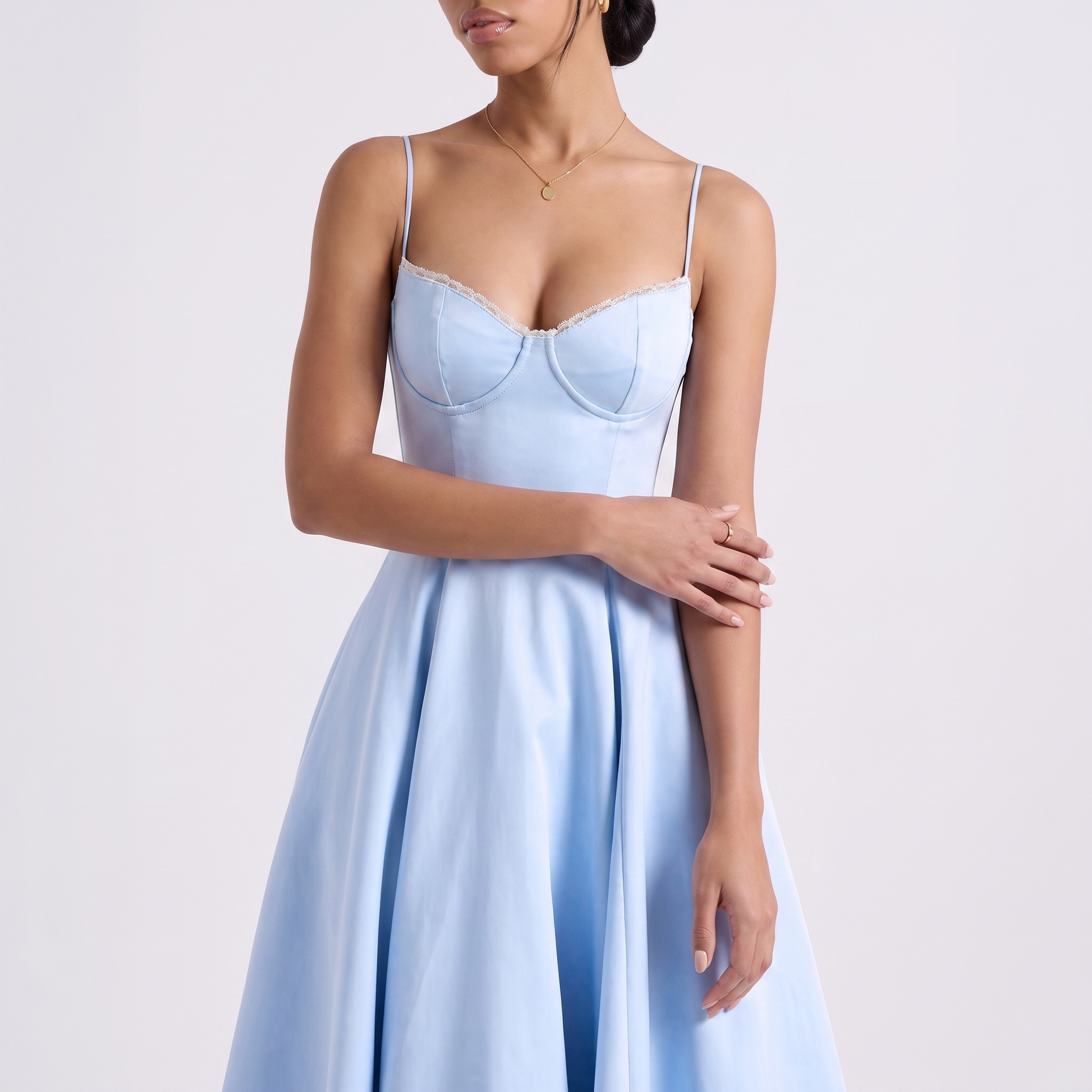 Sunoire women s casual spaghetti strap a line polyester print flowy midi dresses party evening gown backless elegant wedding guest dress torso crop 01