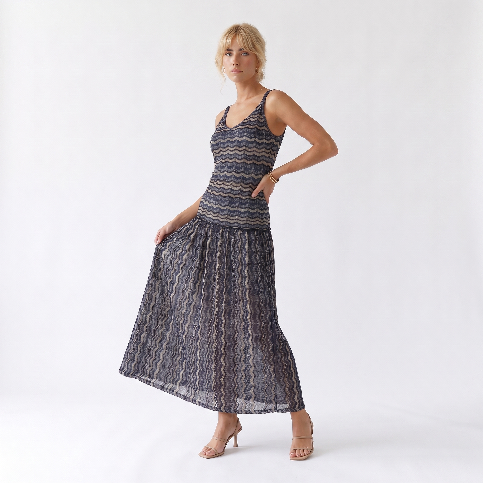 Sunoire women s daily leisure vacation sets hollow out v neck sleeveless spaghetti strap matching skirt knitting two piece set three quarter 01