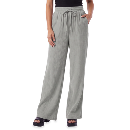 Sunoire mauve drawstring wide leg pants colorway light gray front crop 01