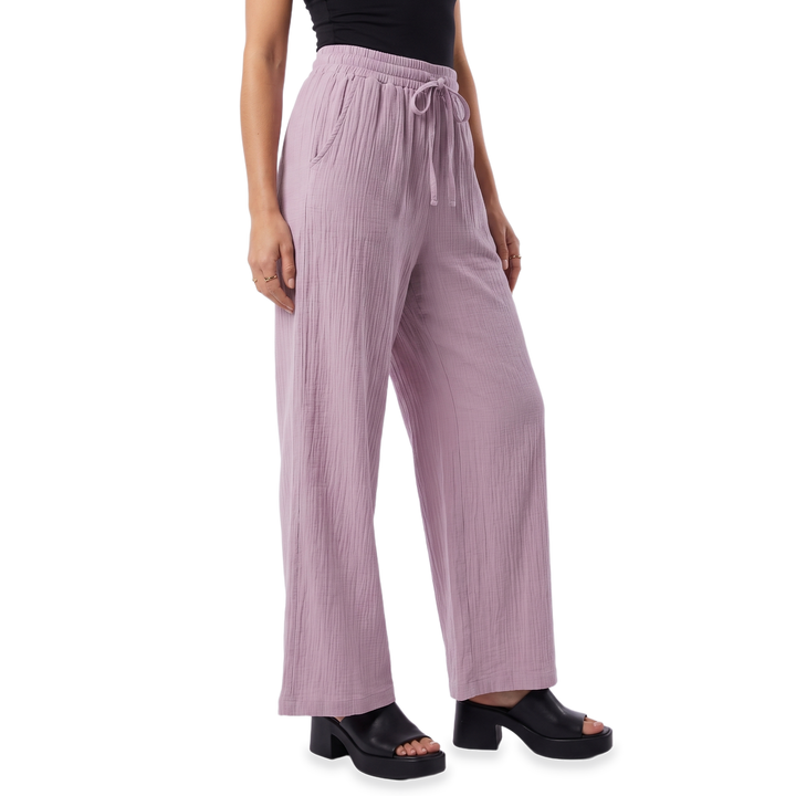 Sunoire mauve drawstring wide leg pants bottom crop 3q 01