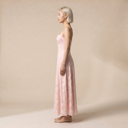Sunoire women s floral maxi dress sculpted silhouette side view 01
