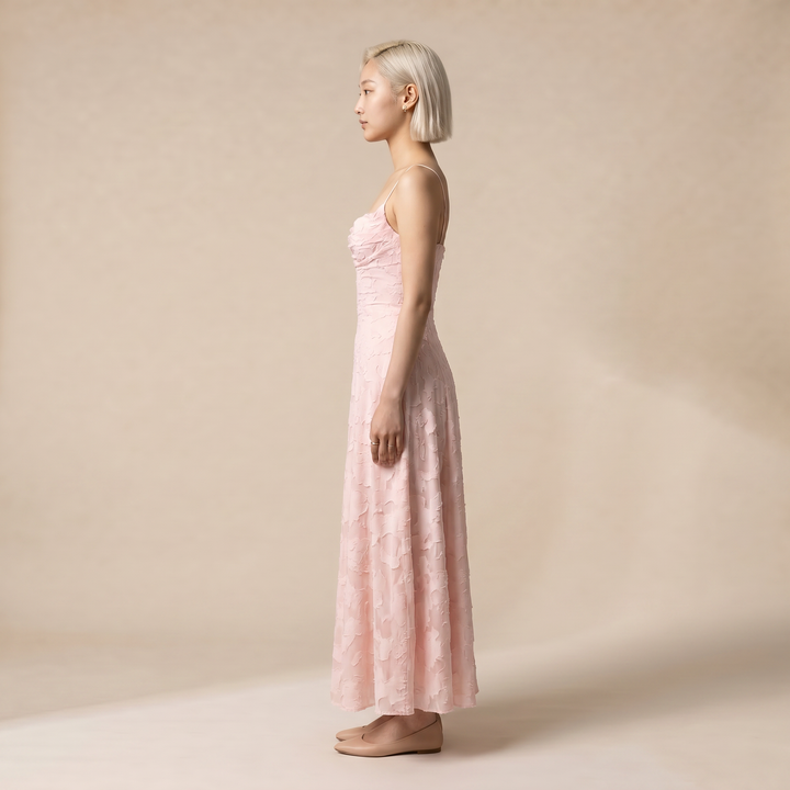 Sunoire women s floral maxi dress sculpted silhouette side view 01