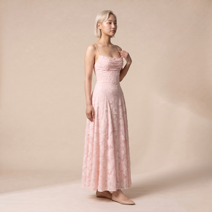 Sunoire women s floral maxi dress sculpted silhouette three quarter 01