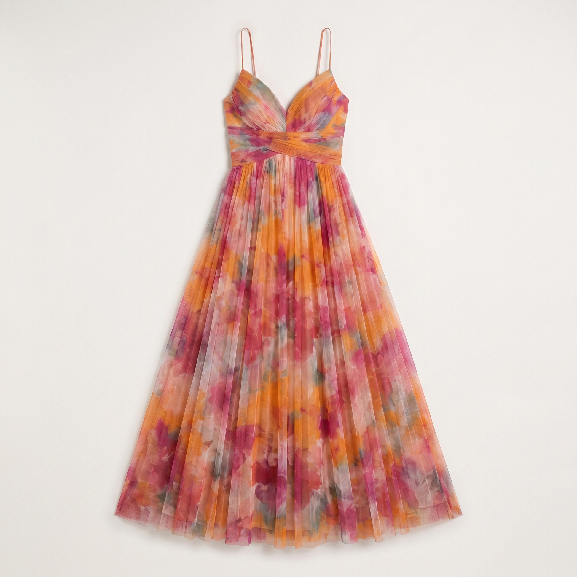 Sunoire women s floral v neck maxi dress flowing silhouette garment flatlay 01