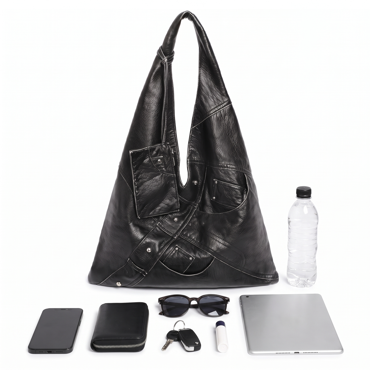 Women's Patchwork Faux Leather Hobo Bag, what fits inside