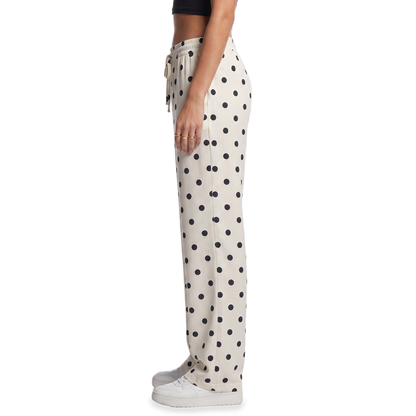 Sunoire ivory polka dot drawstring pants bottom side crop 01