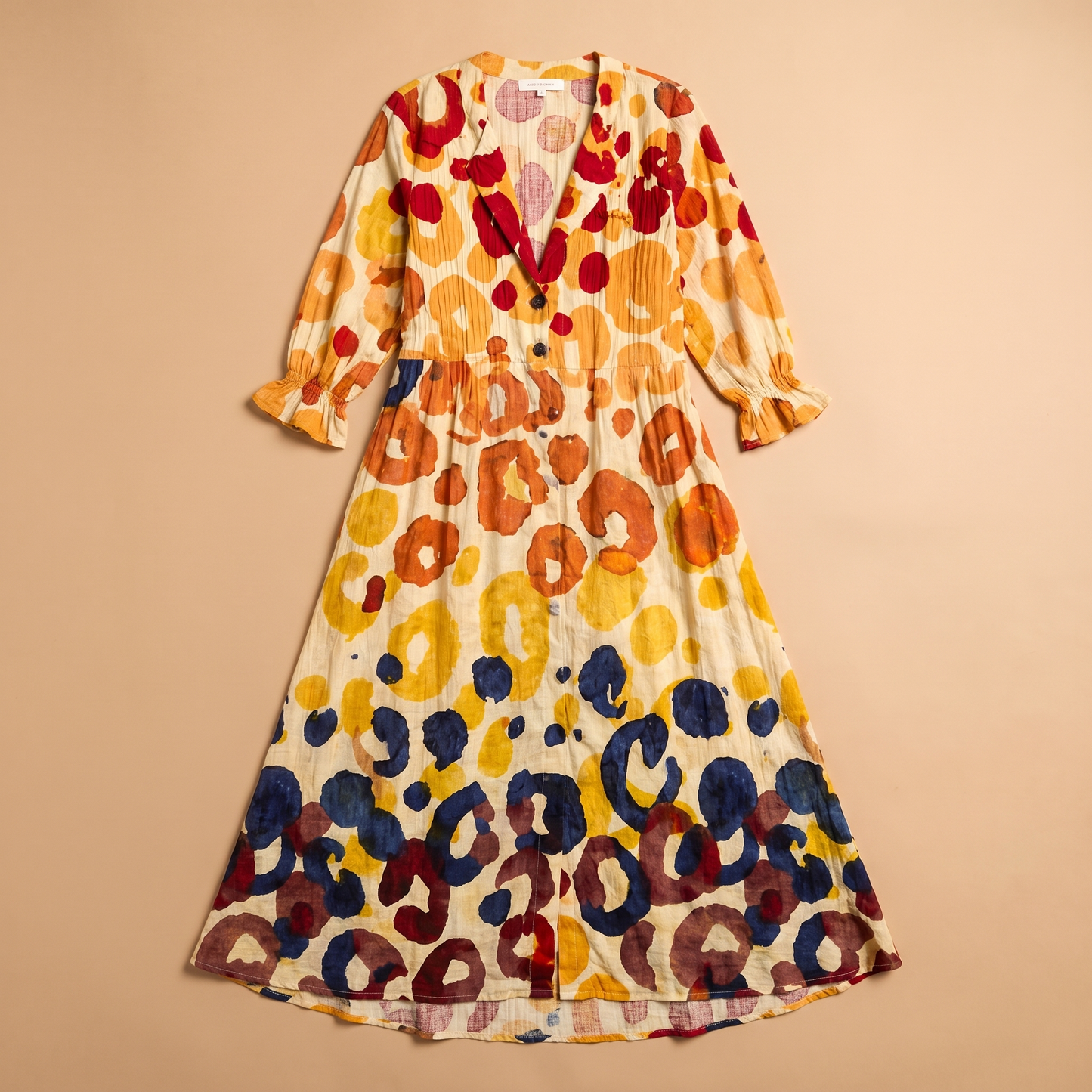 Sunoire women s printed shirt dress relaxed flattering fit garment flatlay 01