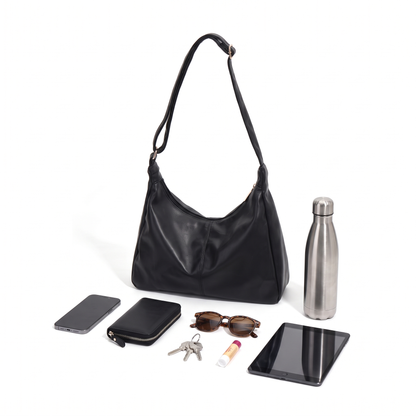 Women's Slouchy Faux Leather Hobo Bag, what fits inside