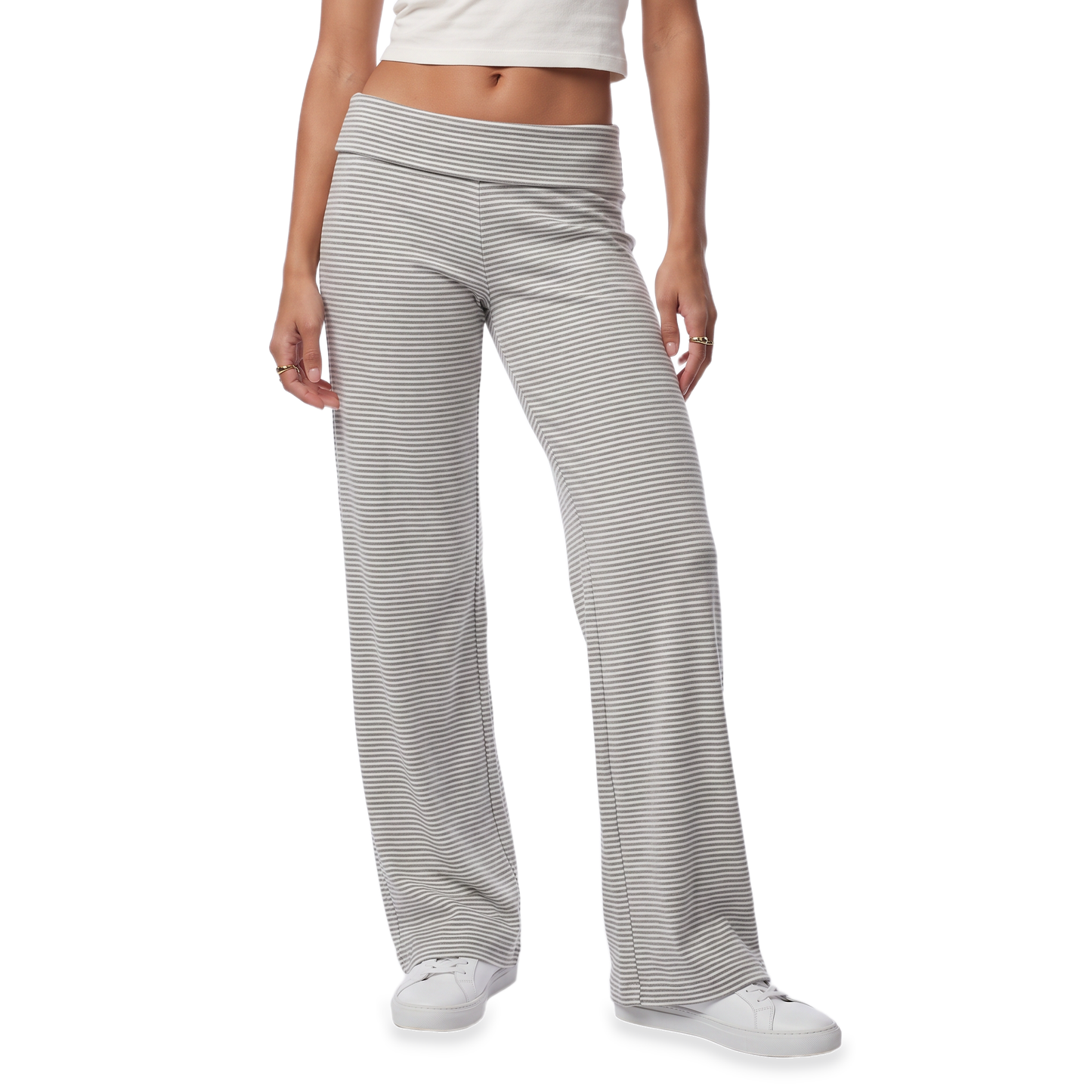 Sunoire pink stripe foldover pants colorway light gray front crop 01