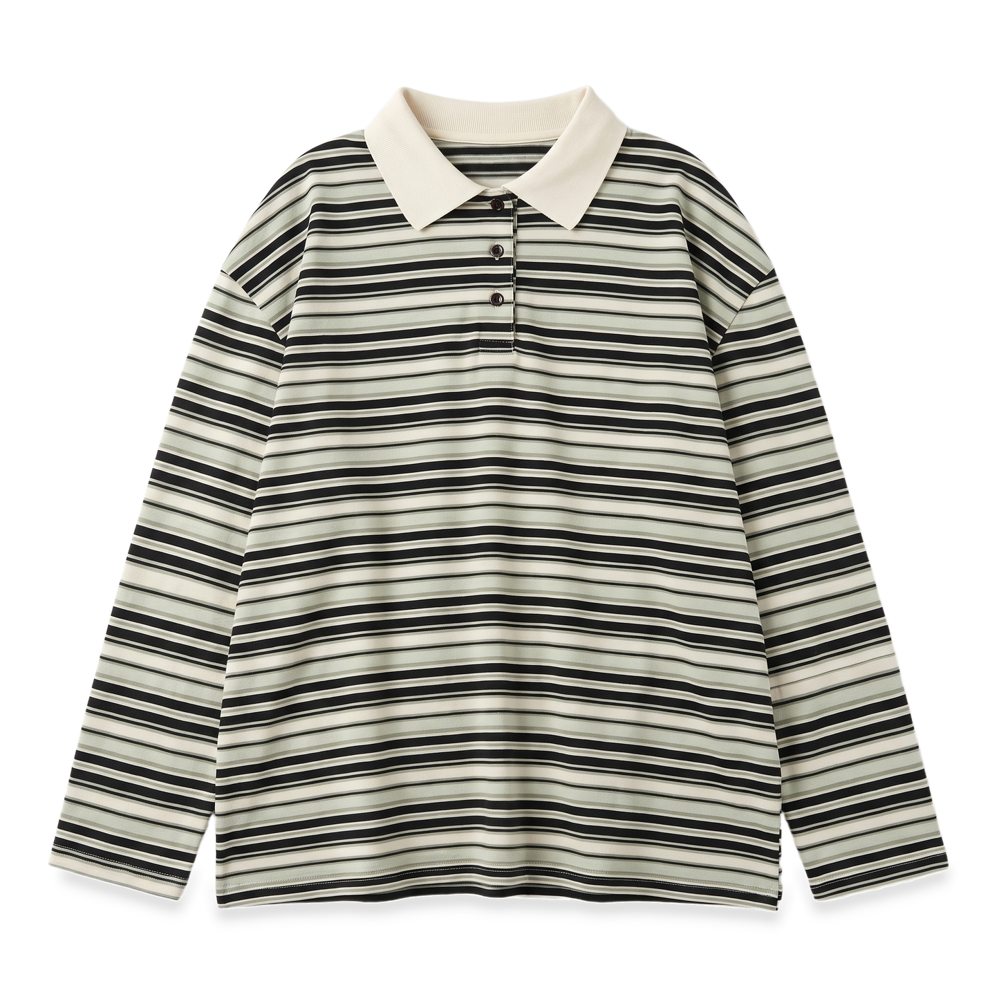 Sunoire striped polo oversized top garment flatlay 01