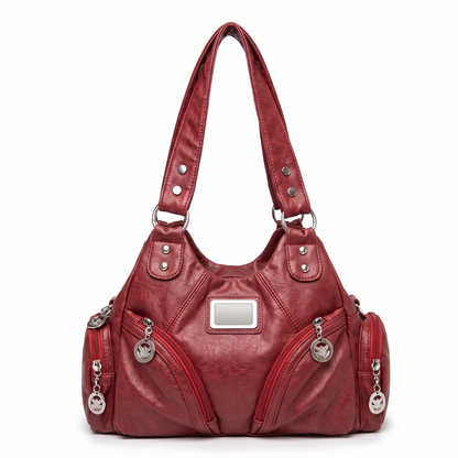 Sunoire women s tote fashion bag laptop bag work shoulder bags casual briefcase zipper closure water resistant travel office college colorway red