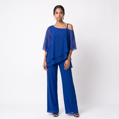 Sunoire women s two piece set asymmetrical colorway blue front hero 01