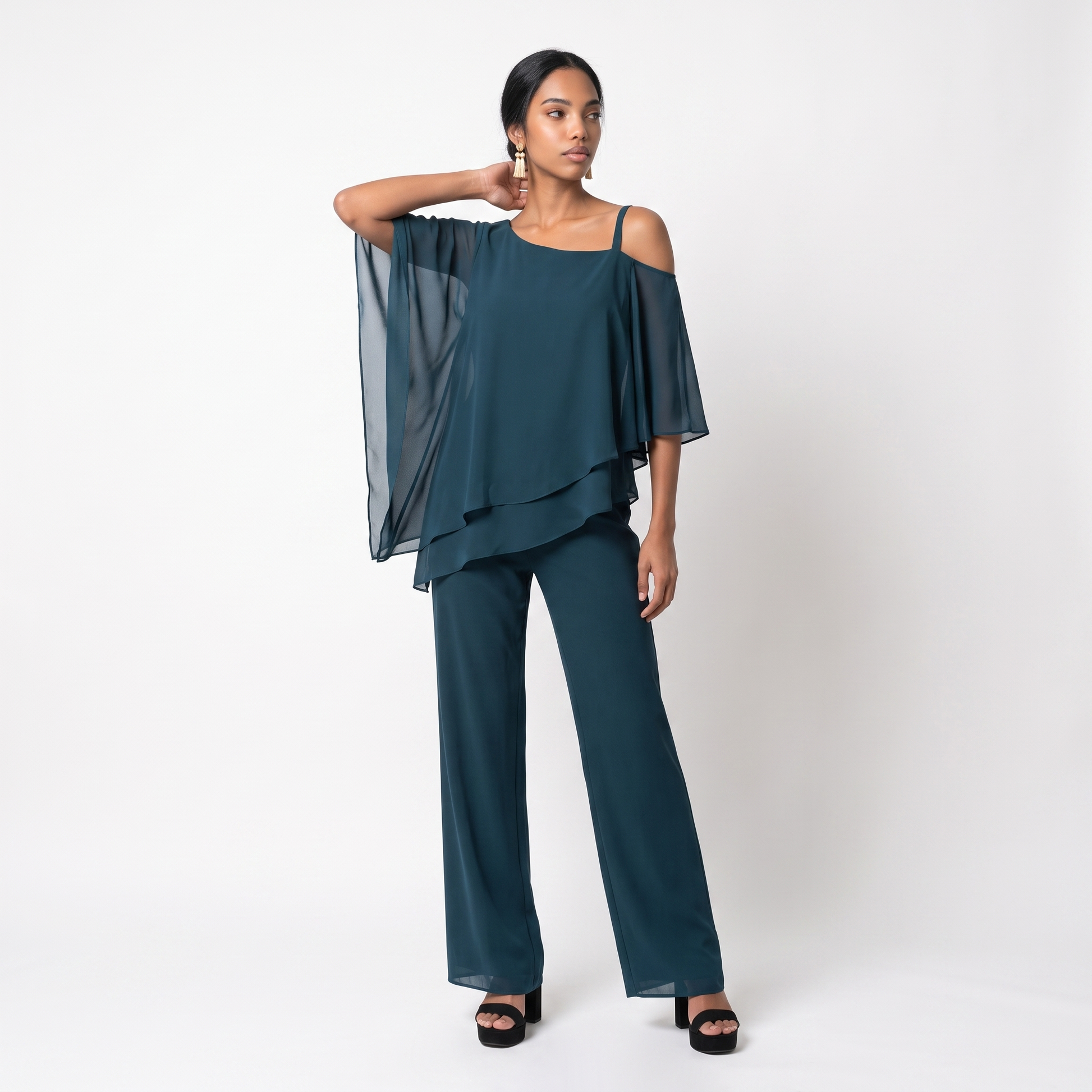 Sunoire women s two piece set asymmetrical colorway navy blue front hero 01