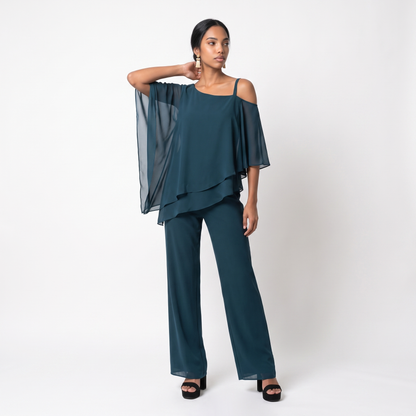 Sunoire women s two piece set asymmetrical colorway navy blue front hero 01