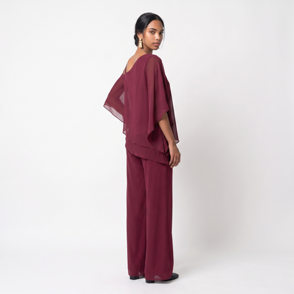 Sunoire women s two piece set asymmetrical colorway red front hero 01