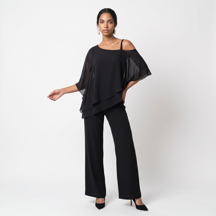 Sunoire women s two piece set asymmetrical front hero 01