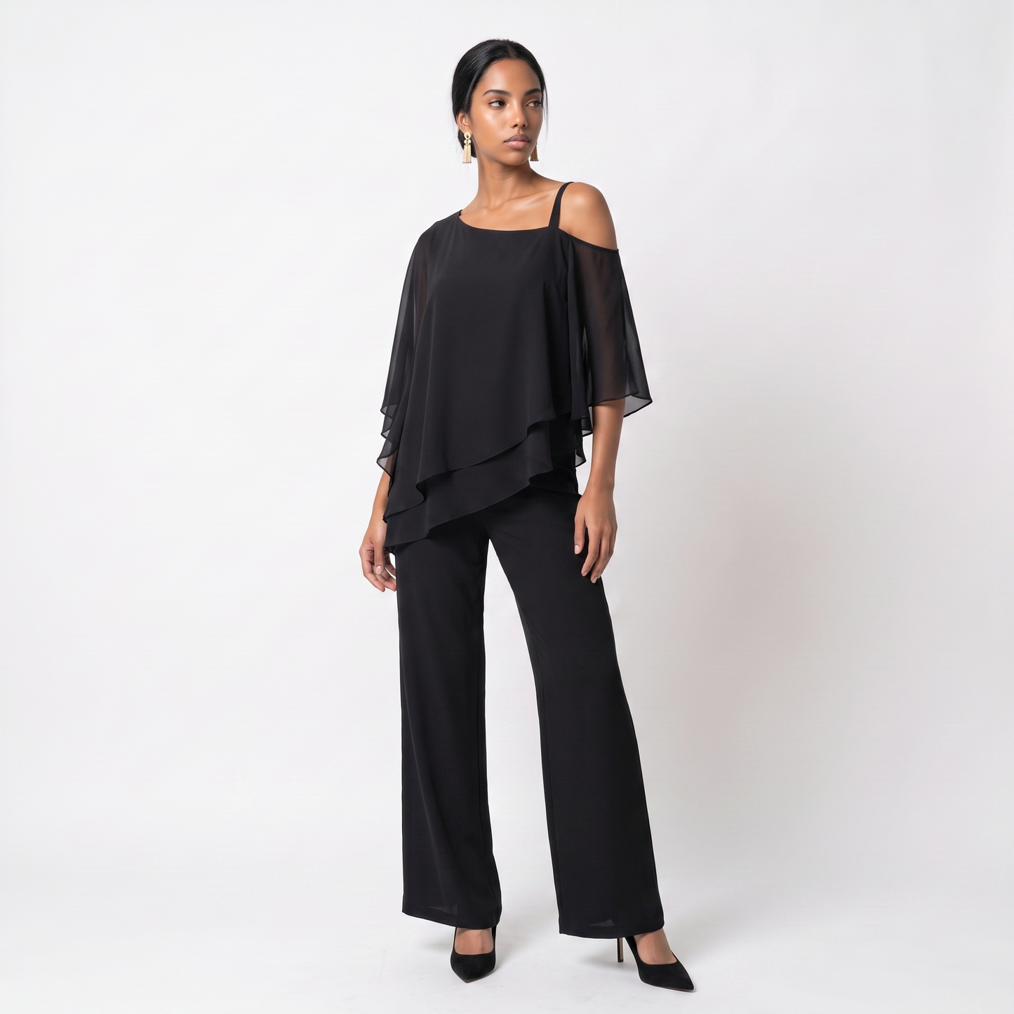 Sunoire women s two piece set asymmetrical three quarter 01