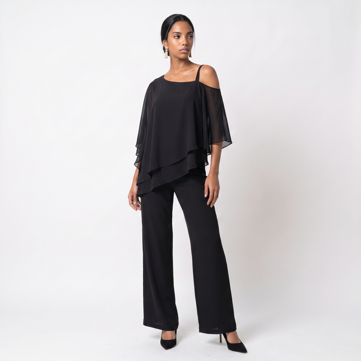 Sunoire women s two piece set asymmetrical three quarter 01