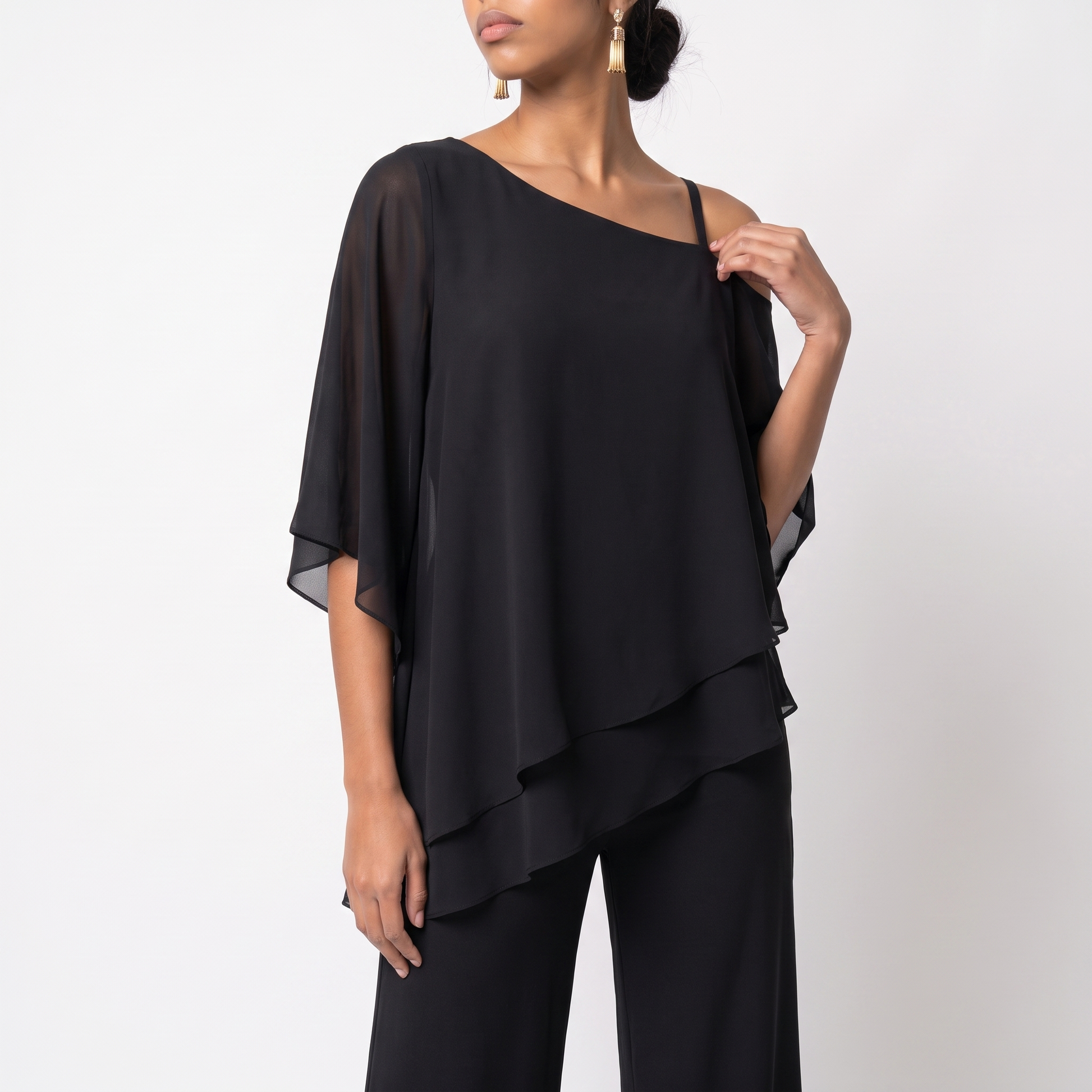 Sunoire women s two piece set asymmetrical torso crop 01