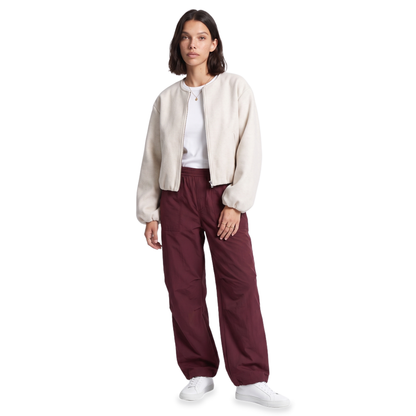 Sunoire red zip front cropped jacket colorway cream front crop 01
