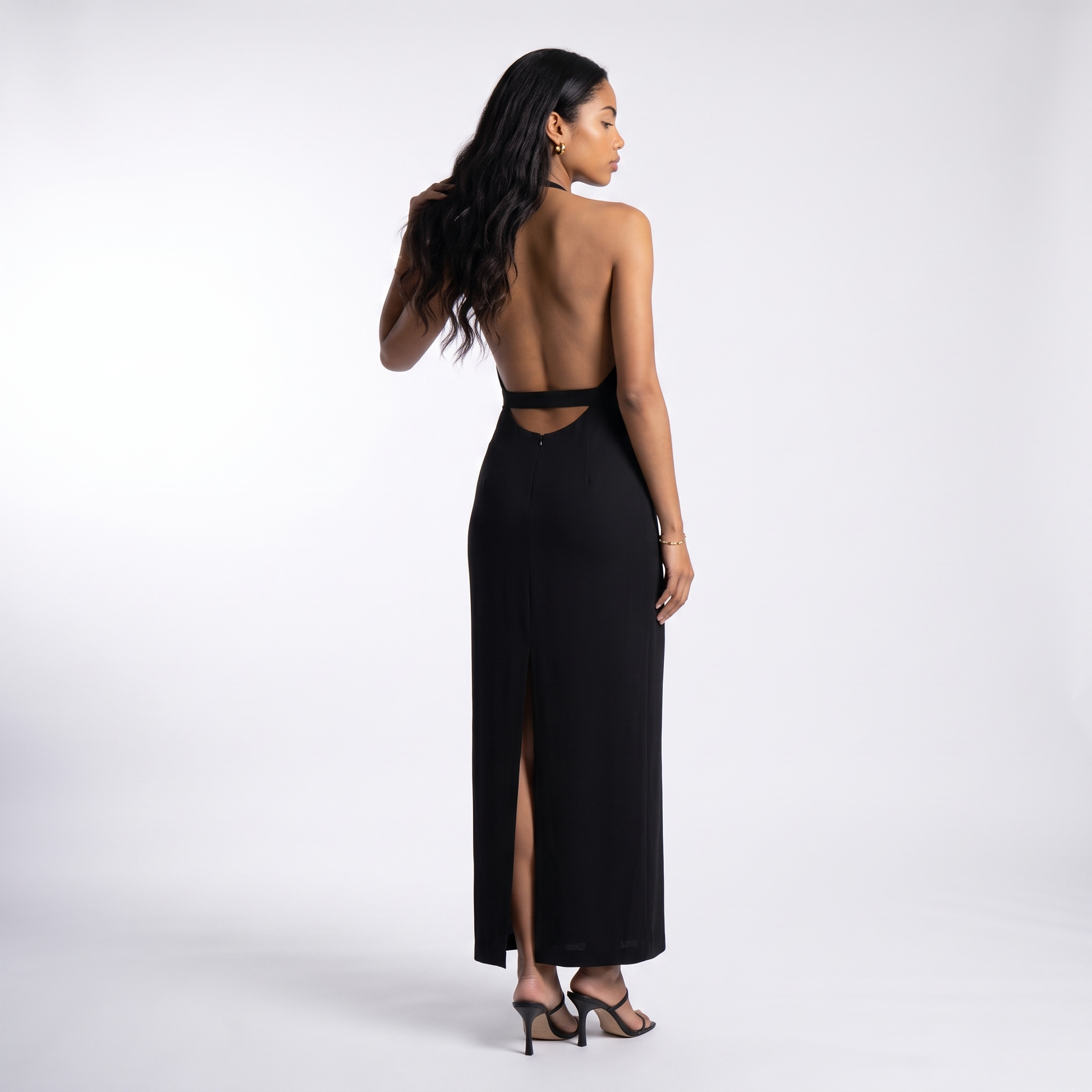 Sunoire women summer clothes manufacturer tunic crochet lace lady elegant black sexy backless maxi dresses back view 01