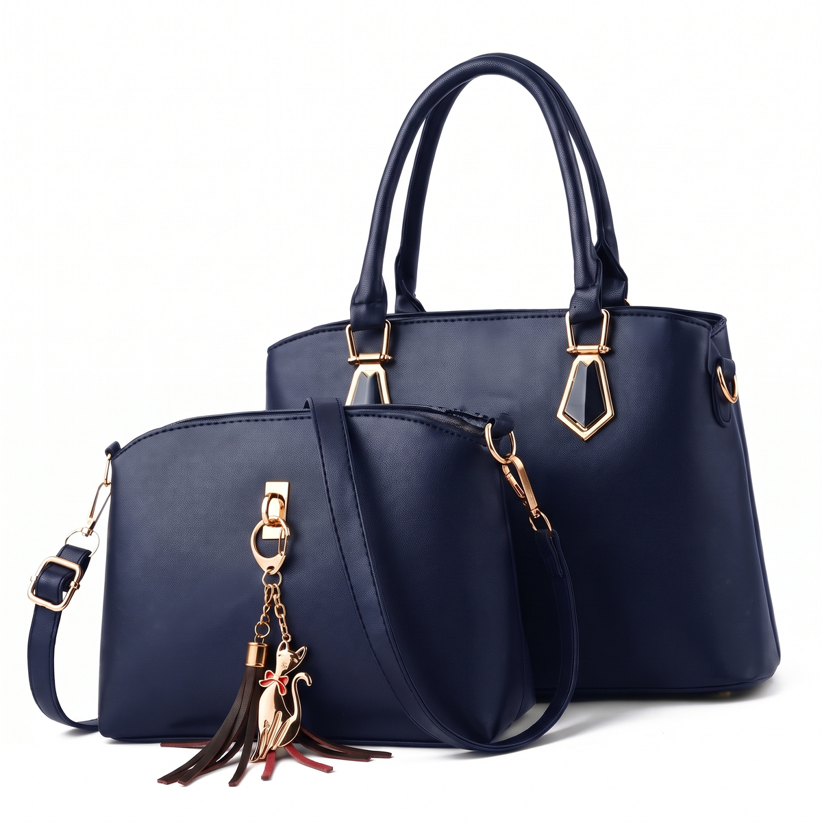 Women's 2 Piece Handbag and Purse Set, the whole set in Navy