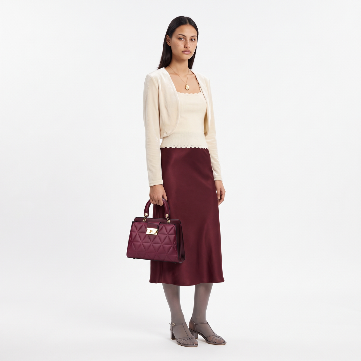 Women's 2 Piece Handbag and Purse Set, worn by a model