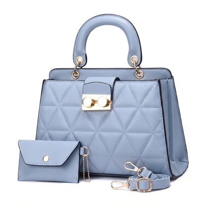 Women's 2 Piece Handbag and Purse Set, the whole set in Light Blue