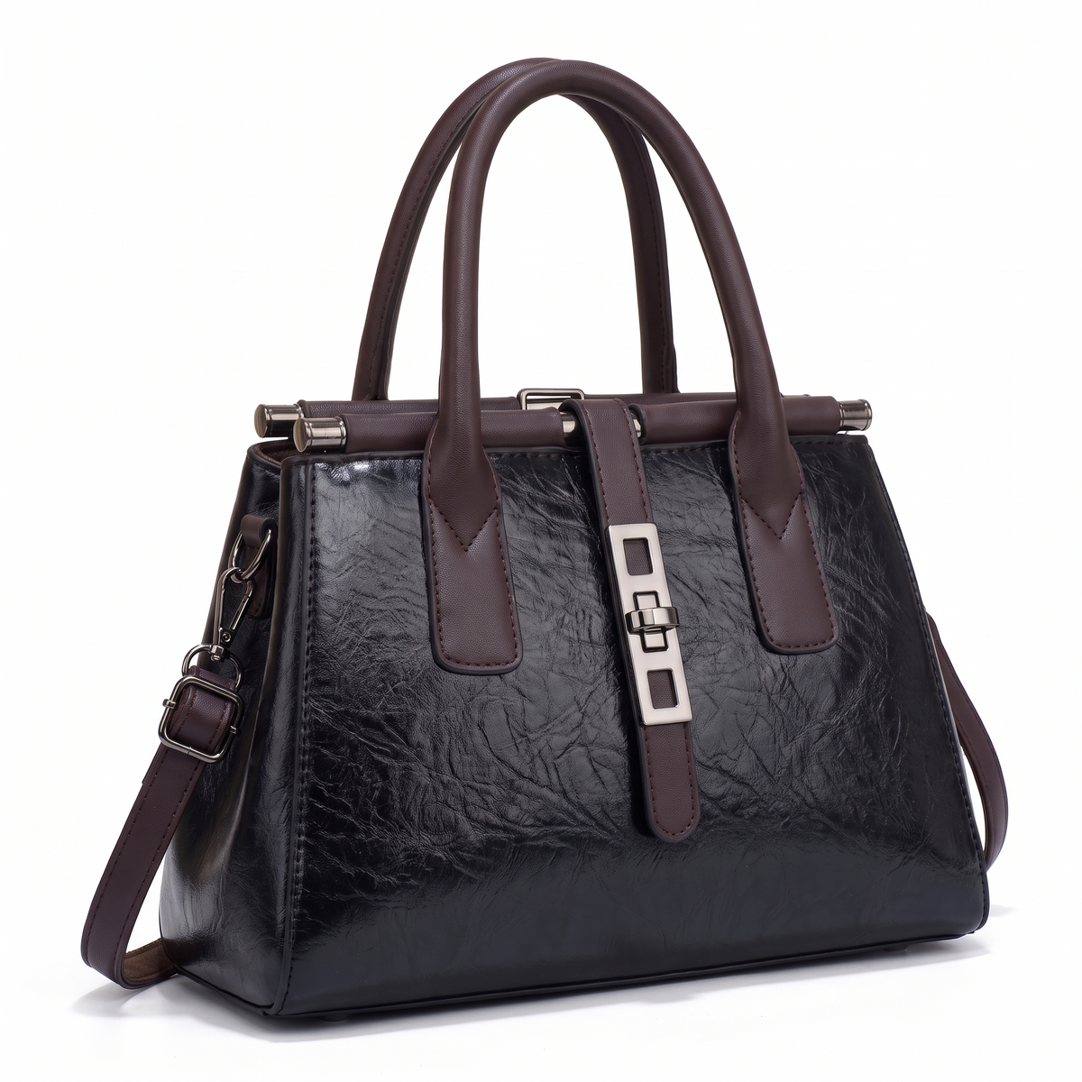 Women's 3 Piece Handbag and Purse Set, three-quarter view