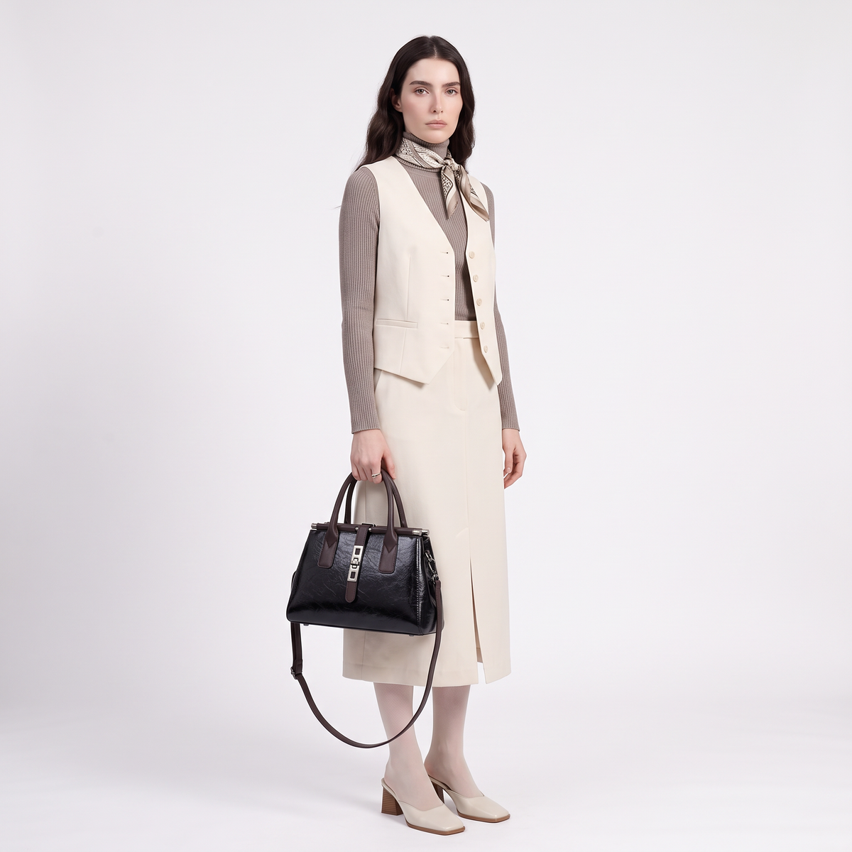 Women's 3 Piece Handbag and Purse Set, worn by a model