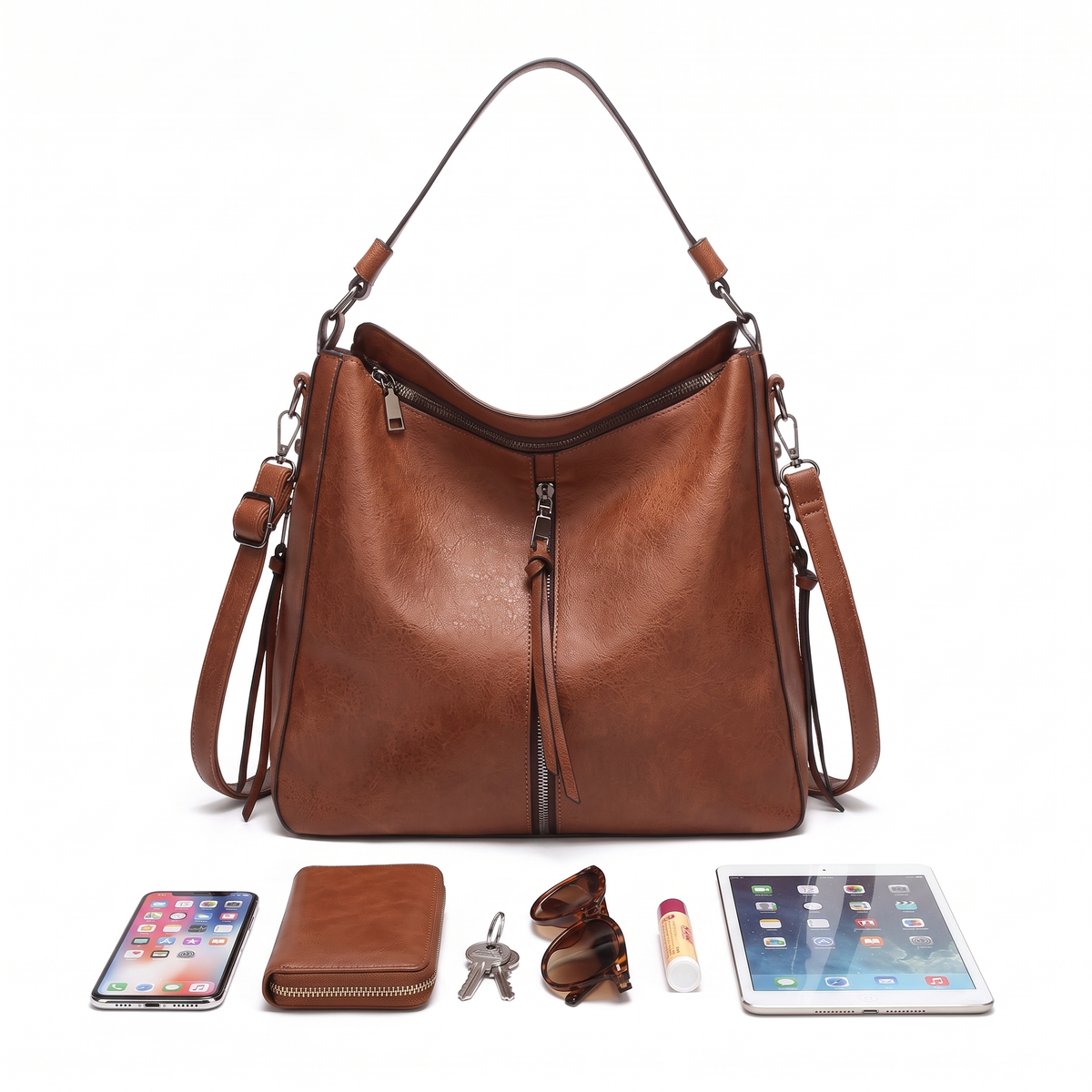 Women's 3 Piece Handbag and Purse Set, what fits inside