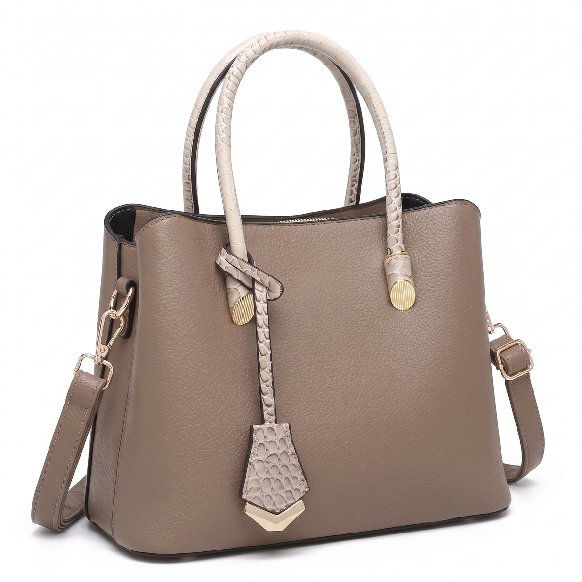 Women's 3 Piece Handbag and Purse Set, three-quarter view