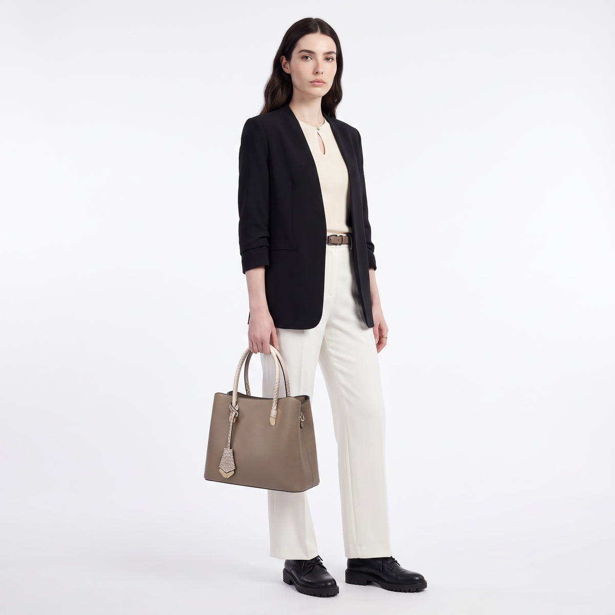 Women's 3 Piece Handbag and Purse Set, worn by a model