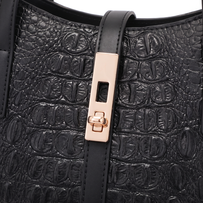 Women's 4 Piece Handbag and Purse Set, hardware close-up