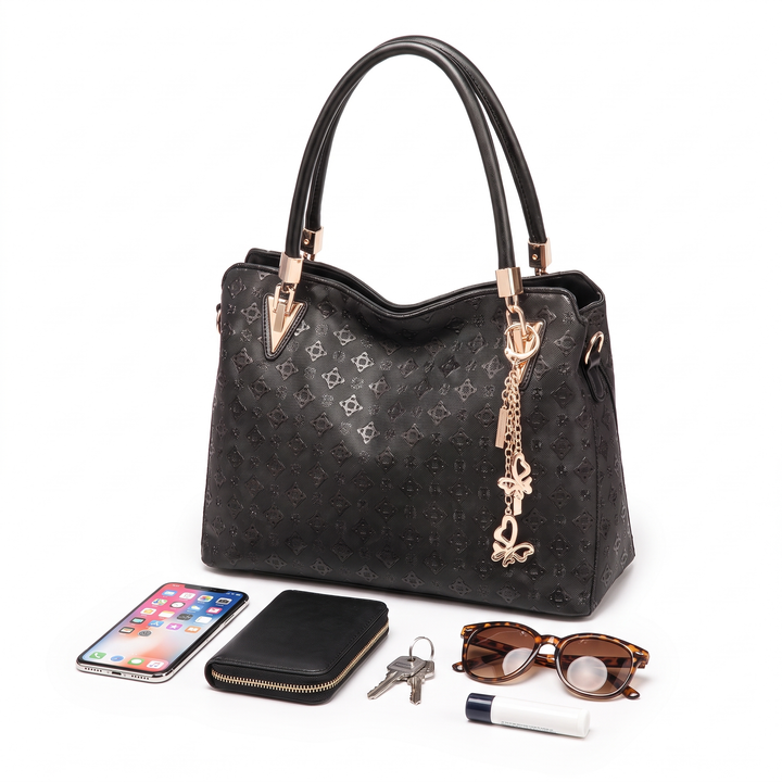 Women's 4 Piece Handbag and Purse Set, what fits inside