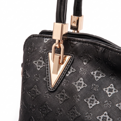 Women's 4 Piece Handbag and Purse Set, hardware close-up