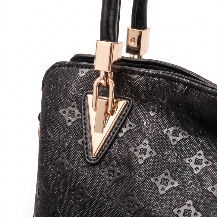 Women's 4 Piece Handbag and Purse Set, hardware close-up