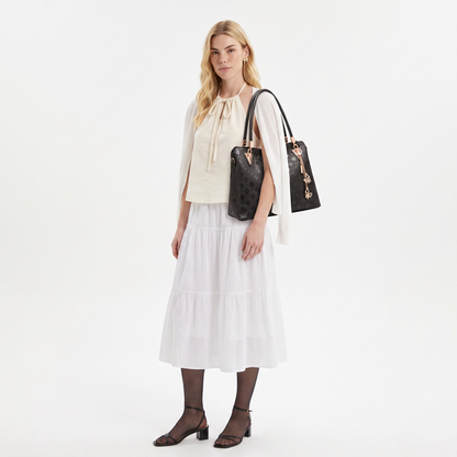 Women's 4 Piece Handbag and Purse Set, worn by a model
