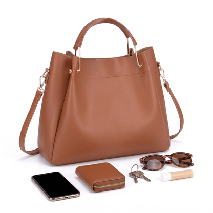 Women's 4 Piece Handbag and Purse Set, what fits inside