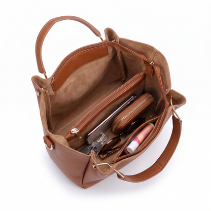 Women's 4 Piece Handbag and Purse Set, interior