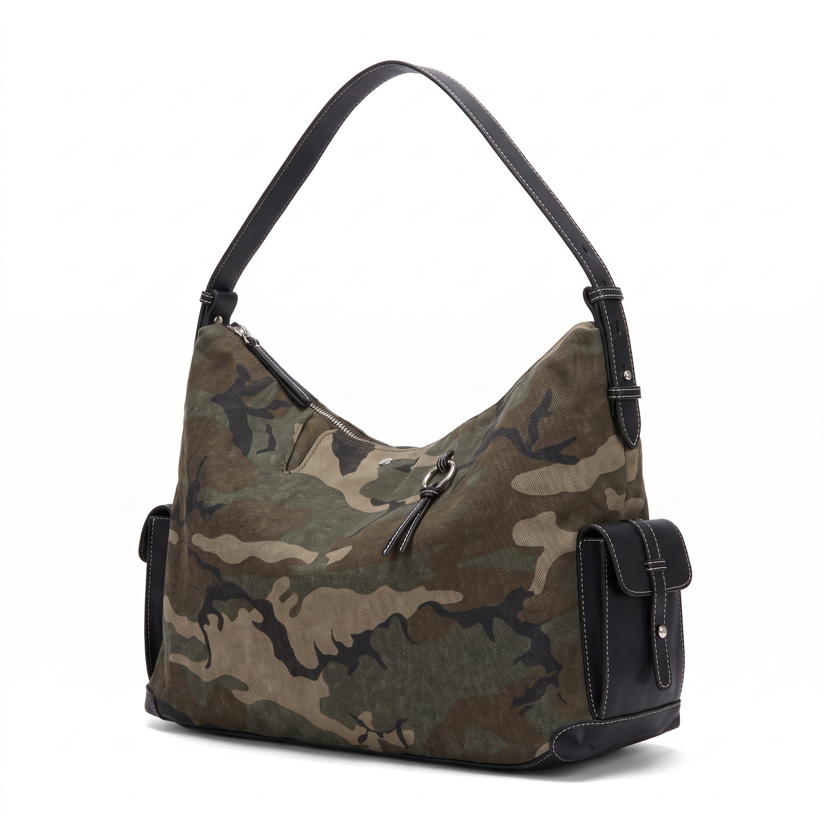 Women's Canvas Hobo Bag, three-quarter view