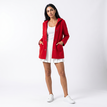 Sunoire womens casual hooded cardigan with pockets front hero 01