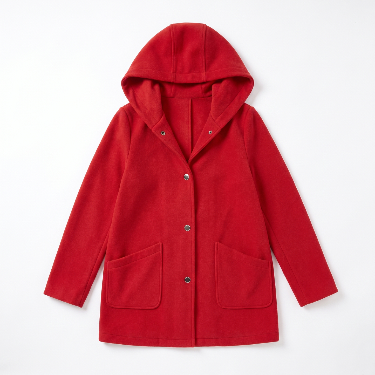 Sunoire womens casual hooded cardigan with pockets garment flatlay 01