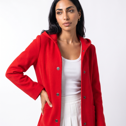 Sunoire womens casual hooded cardigan with pockets top detail 01