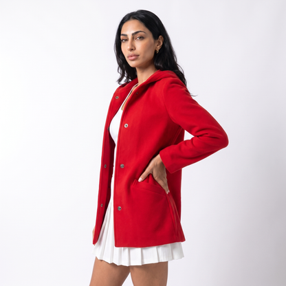 Sunoire womens casual hooded cardigan with pockets top side crop 01